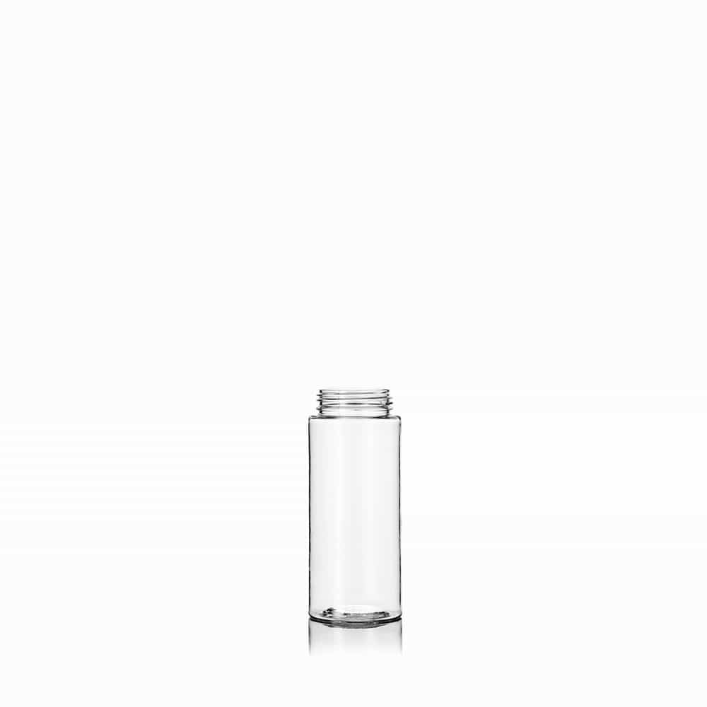 1 oz Clear PET Cylinder Round Bottle with 20-410 neck finish