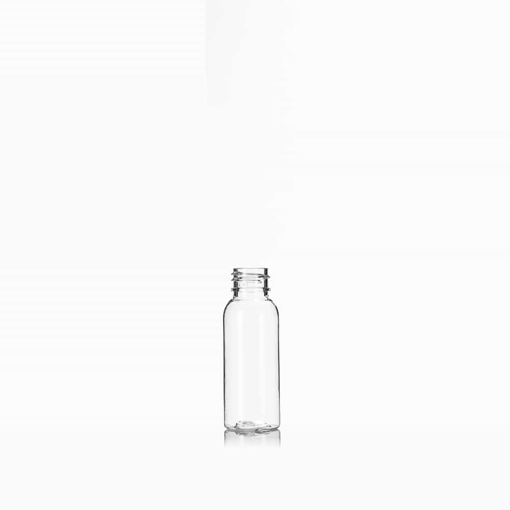 1 oz Clear PET Cosmo Bottle with 20-410 neck finish