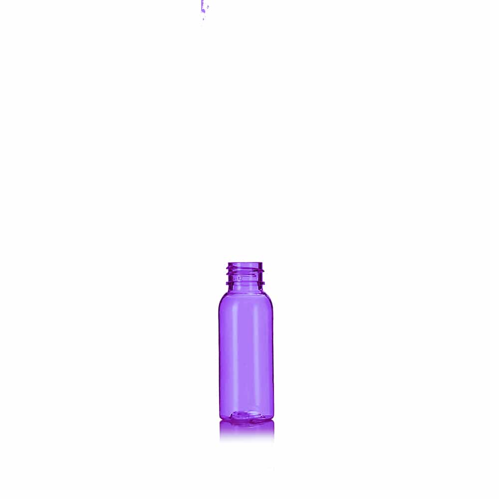 1 oz Purple PET Cosmo Bottle with 20-410 neck finish