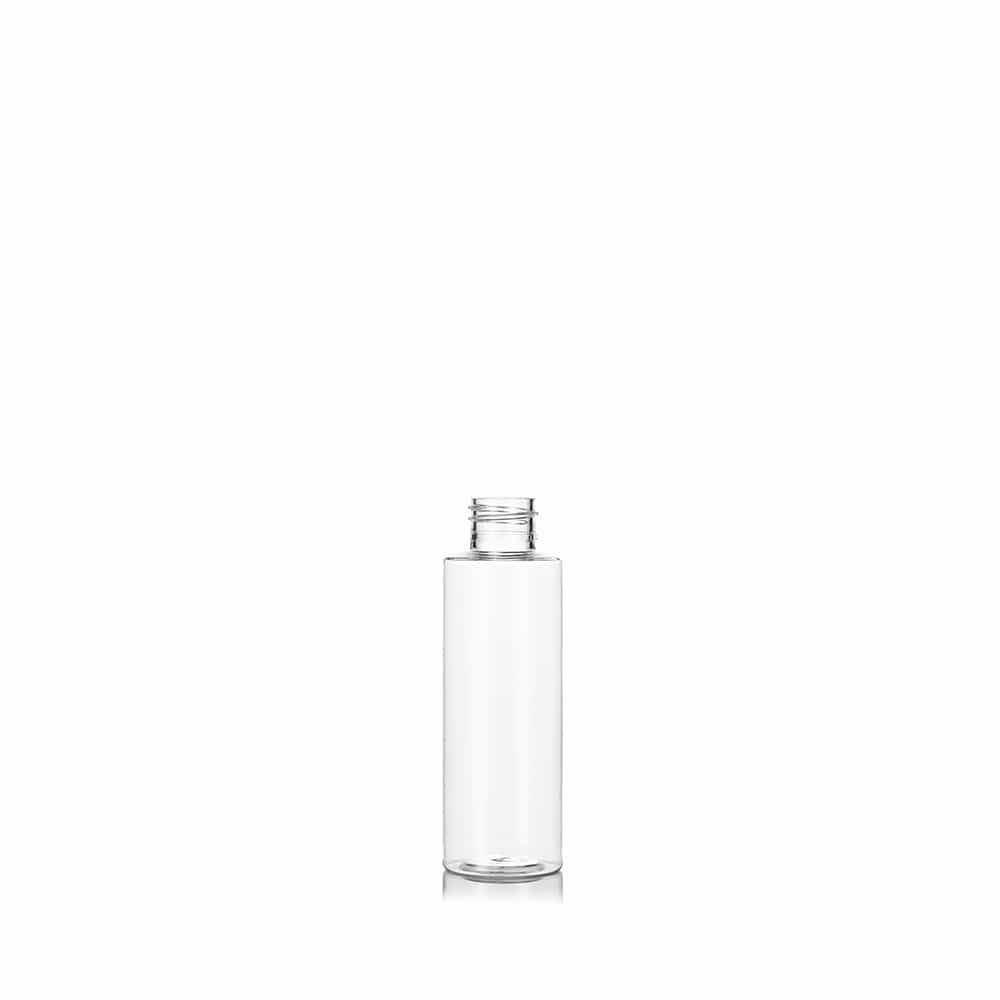 2 oz Clear PET Cylinder Round Bottle with 20-410 neck finish