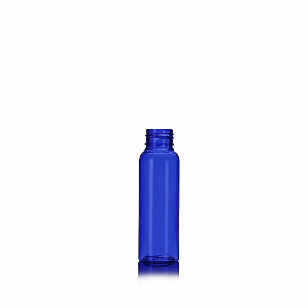 2 oz Blue PET Cosmo Bottle with 24-410 neck finish