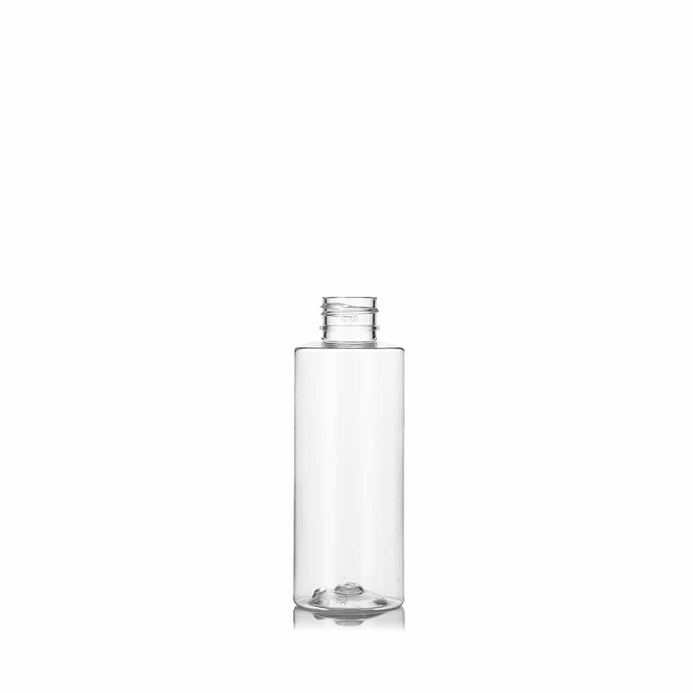 4 oz Clear PET Cylinder Round Bottle with 24-410 neck finish