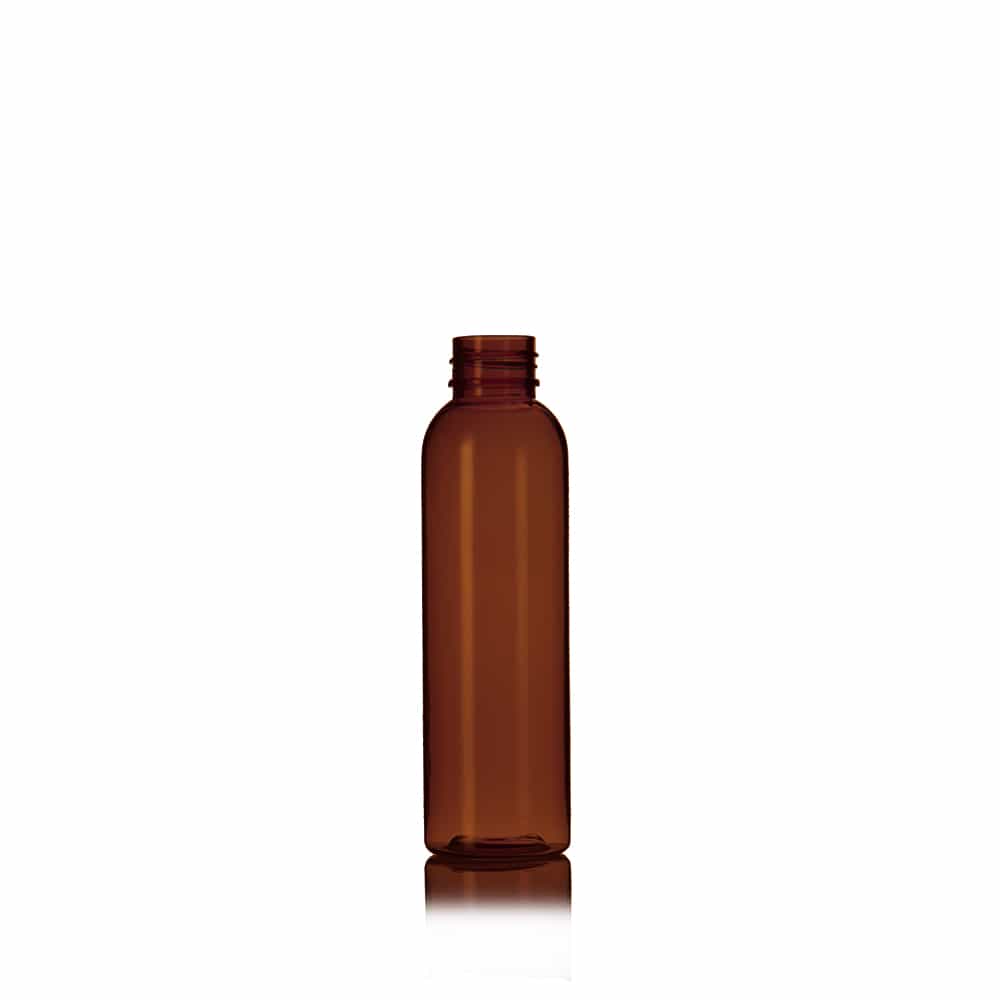 4 oz Amber PET Bullet Bottle with 24-410 neck finish