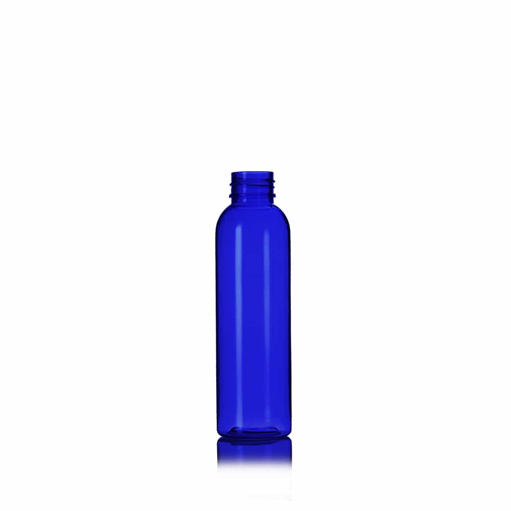 4 oz Blue PET Bullet Bottle with 24-410 neck finish