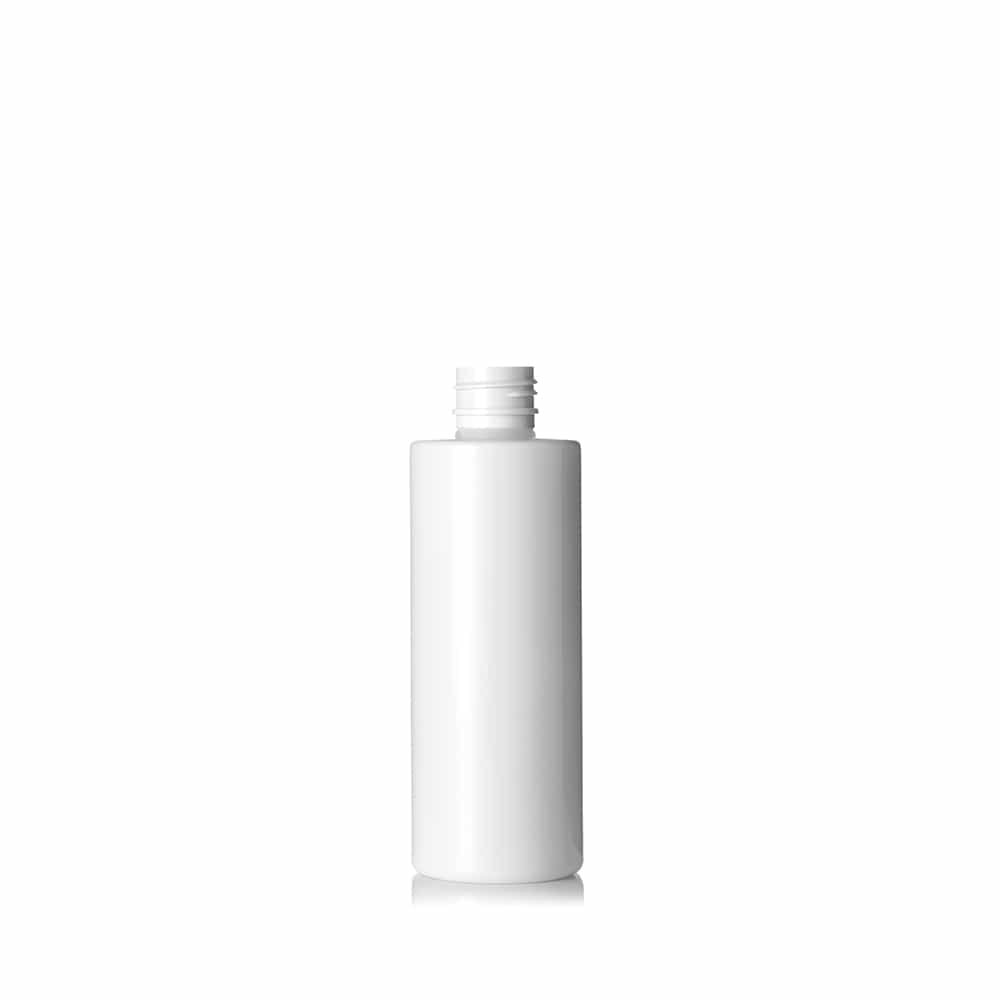 6 oz White PET Cylinder Round Bottle with 24-410 neck finish