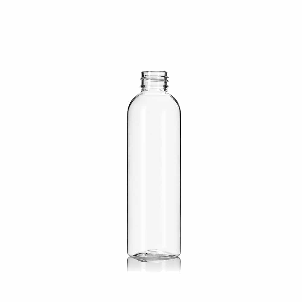 6 oz Clear PET Cosmo Bottle with 24-410 neck finish