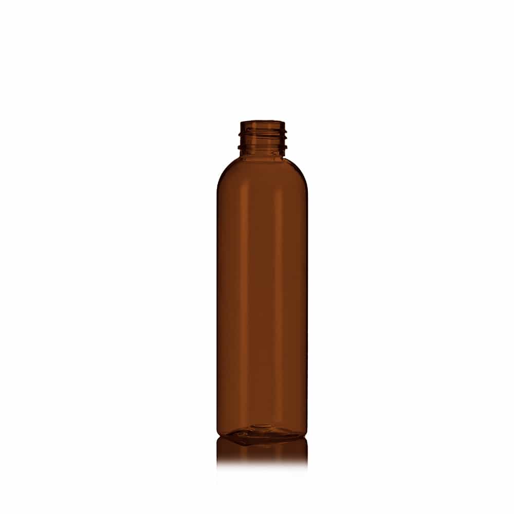 6 oz Amber PET Cosmo Bottle with 24-410 neck finish
