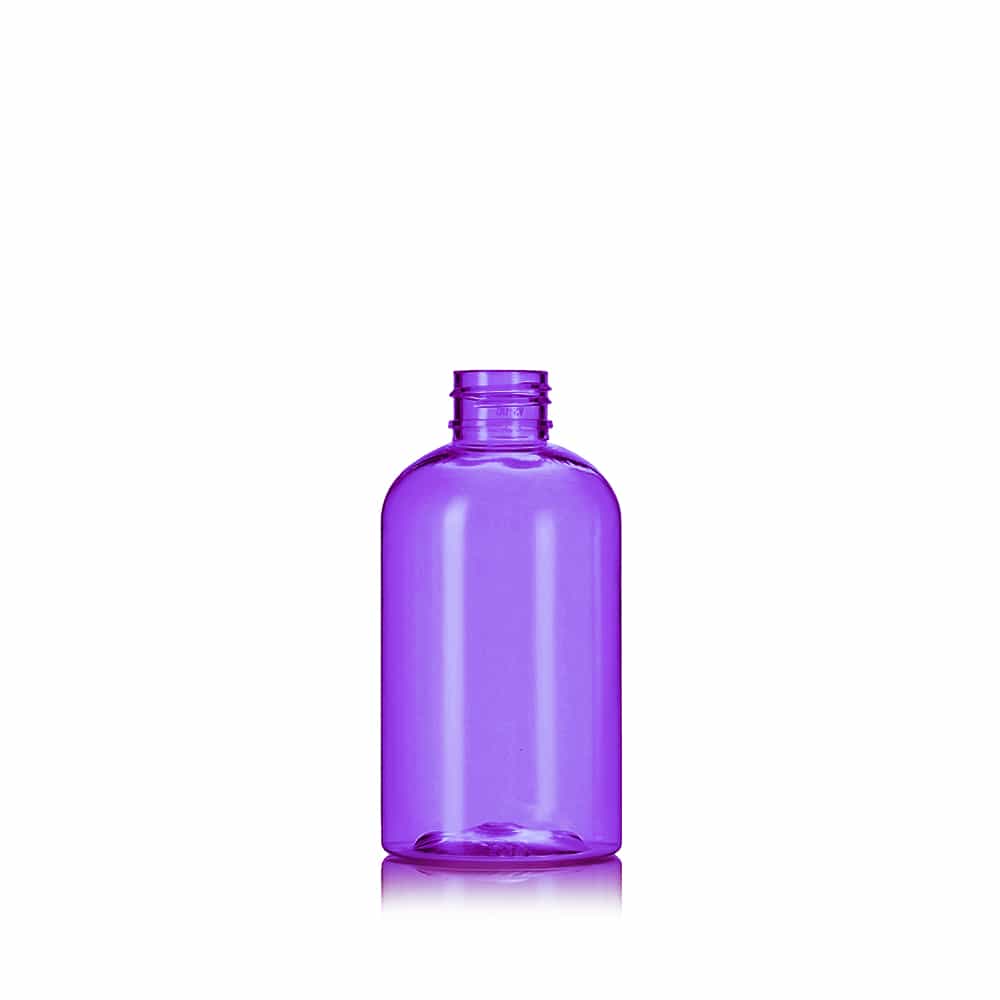 6 oz Purple PET Boston Round Bottle with 24-410 neck finish