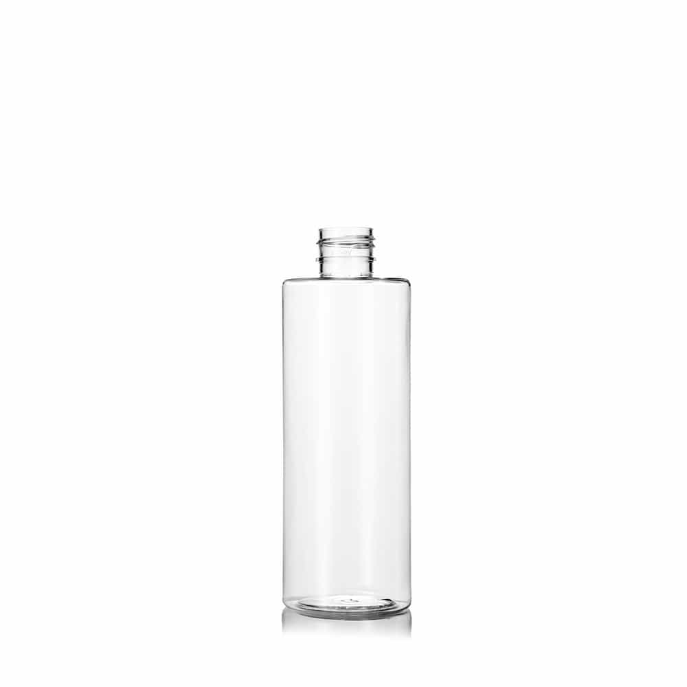 8 oz Clear PET Cylinder Round Bottle with 24-410 neck finish