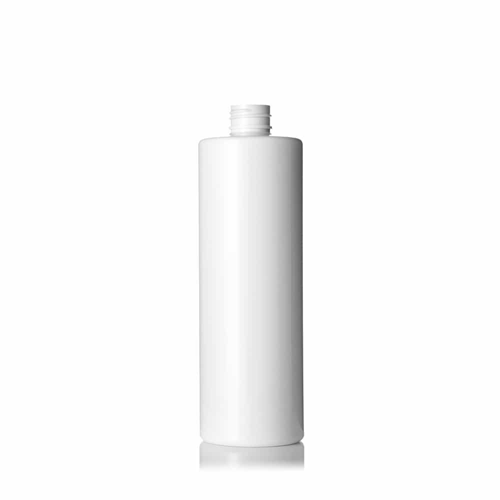 12 oz White PET Cylinder Round Bottle with 24-410 neck finish