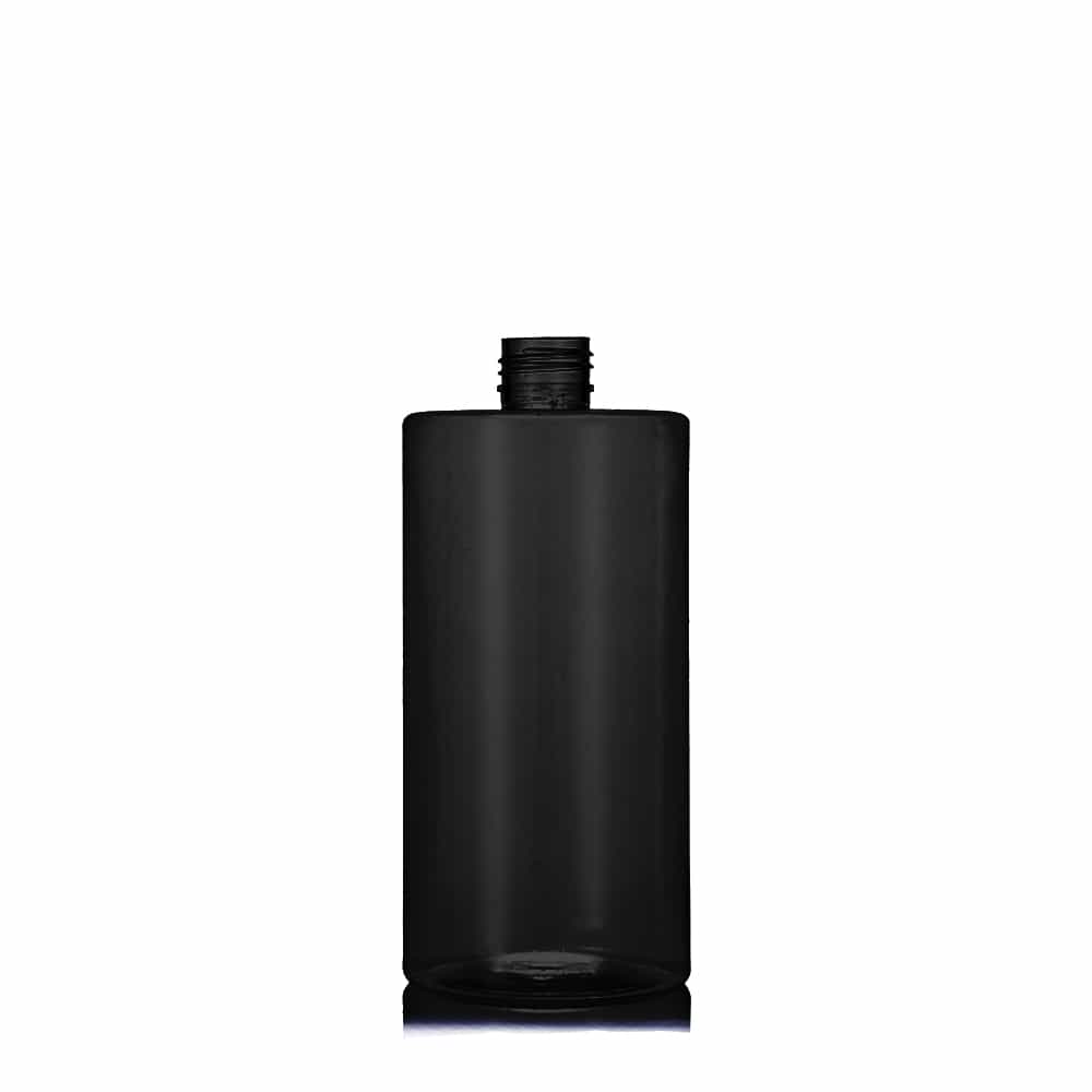 16 oz Black PET Cylinder Round Bottle with 24-410 neck finish