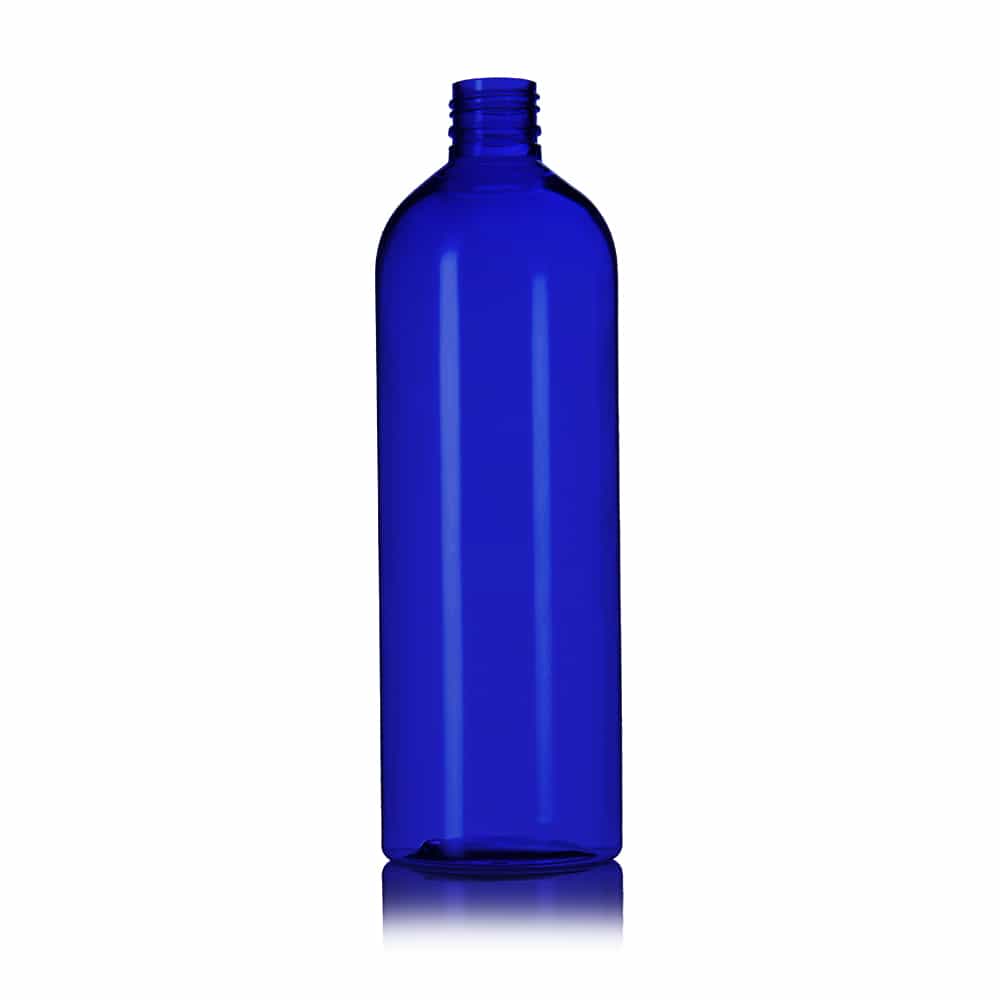 16 oz Blue PET Bullet Bottle with 24-410 neck finish