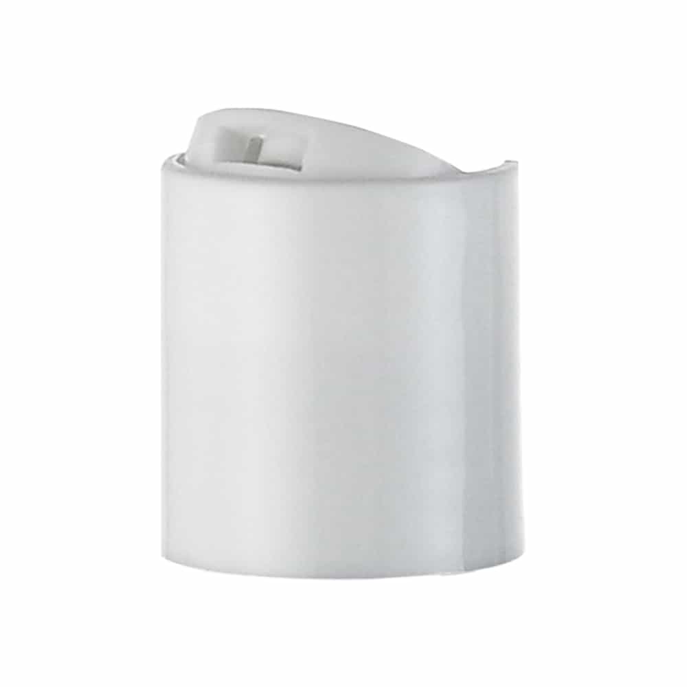 White PP Smooth Disc Top Cap with 24-410 neck finish and Heat Induction Seal