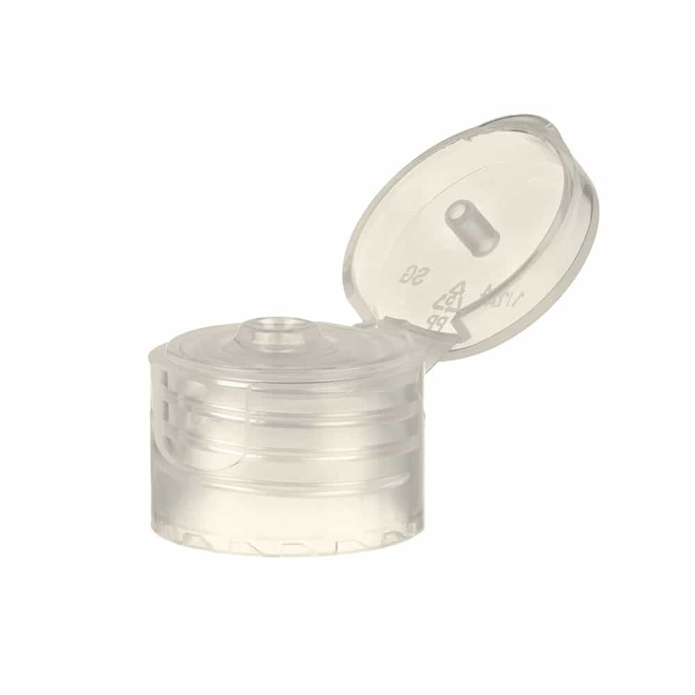 Natural PP Smooth Flip Top Cap with 20-410 neck finish and Pressure Sensitive Seal
