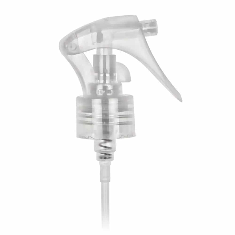 Natural PP Mini Trigger Sprayer with 24-410 neck finish and 6.875" Dip Tube, 0.3 cc Output