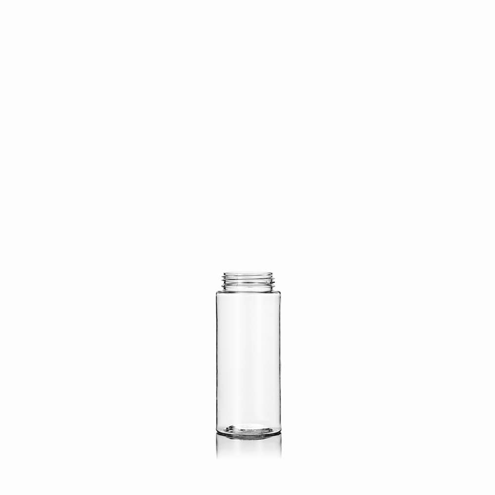 1 oz Clear PET Cylinder Round Bottle with 20-410 neck finish - Product image