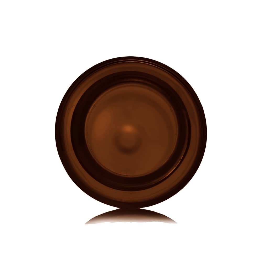 1 oz Amber PET Cylinder Round Bottle with 20-410 neck finish - Product image