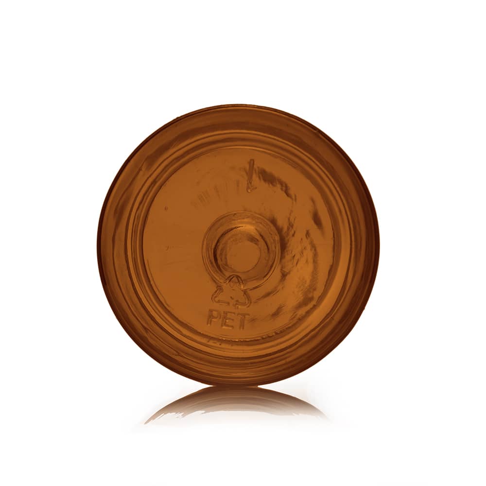 1 oz Amber PET Cylinder Round Bottle with 20-410 neck finish - Product image