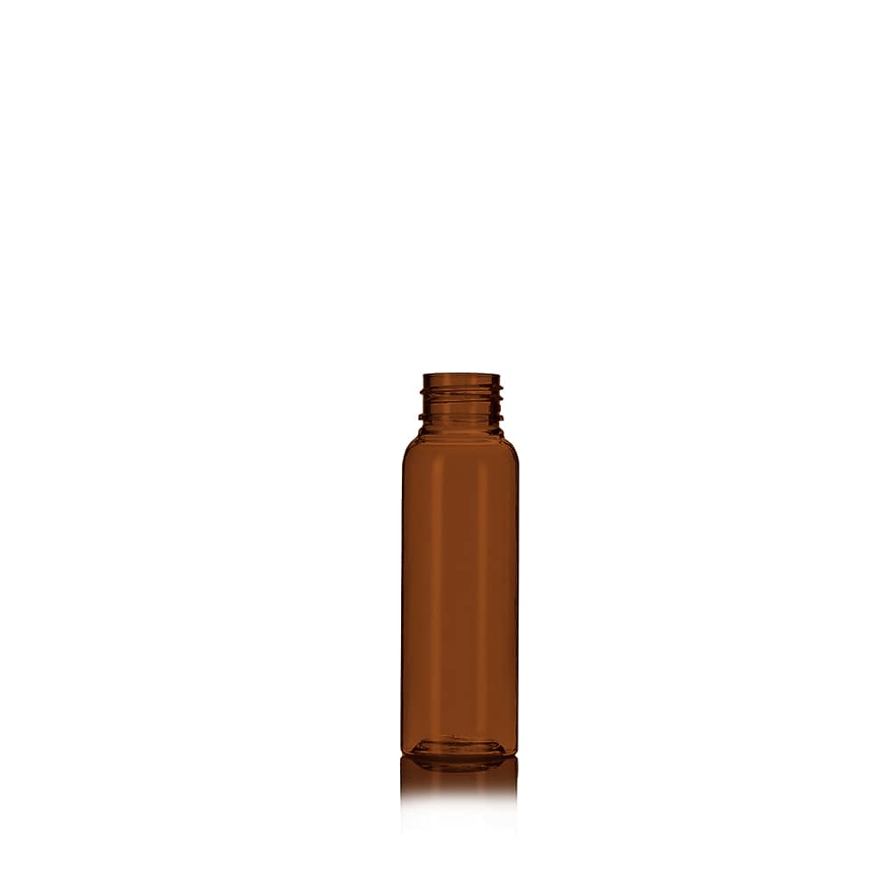 2 oz Amber PET Cosmo Bottle with 24-410 neck finish - Product image