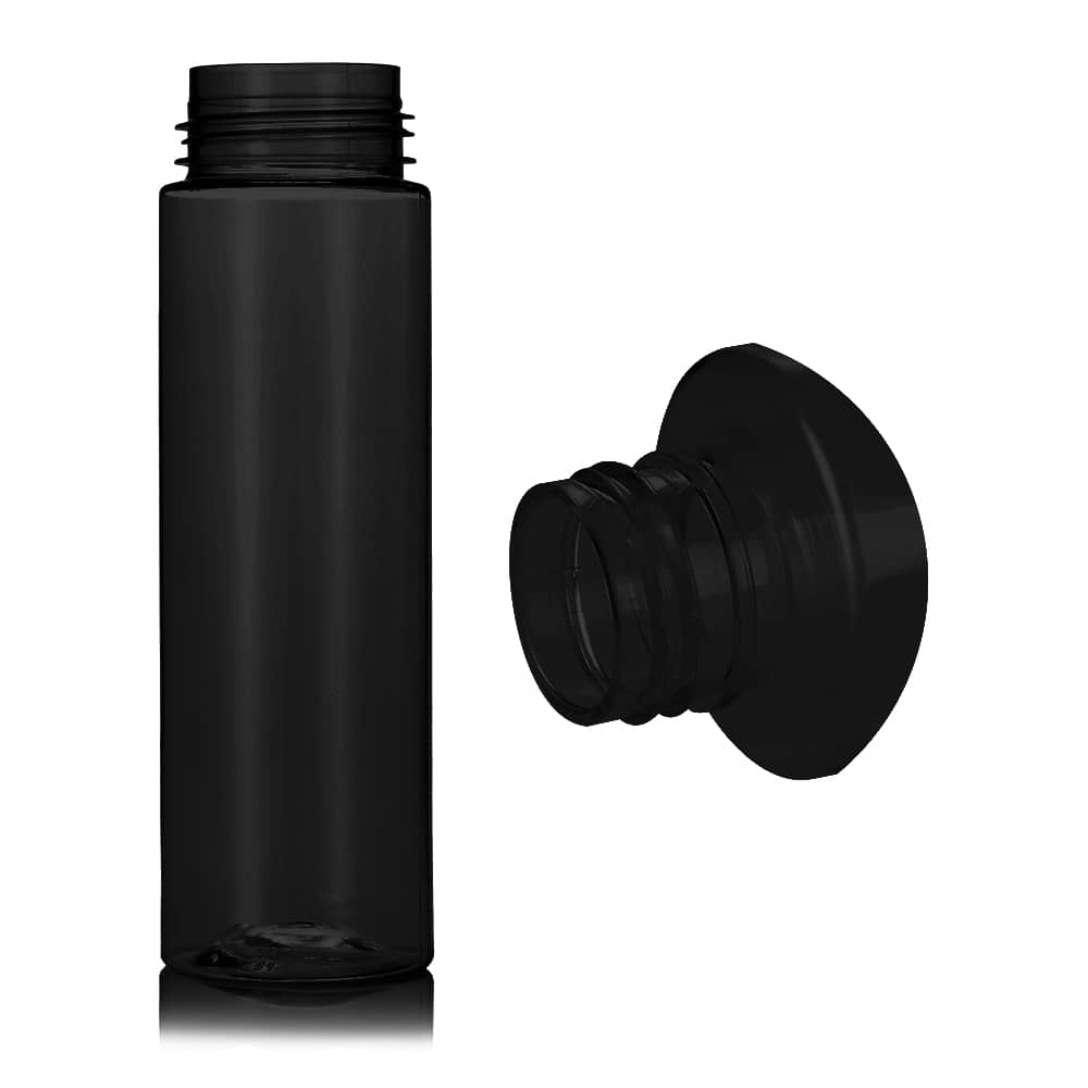 2 oz Black PET Foam Bottle with 30-400 neck finish - Product image