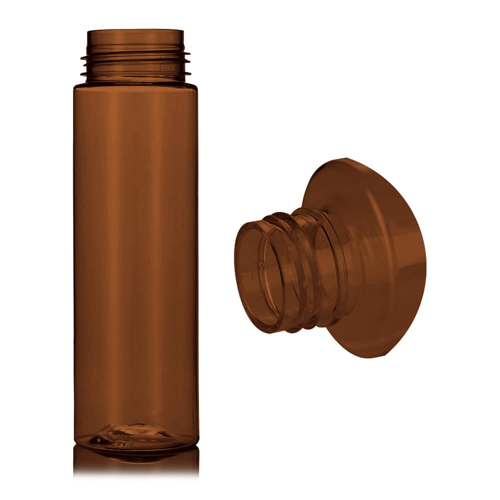 2 oz Amber PET Foam Bottle with 30-400 neck finish - Product image