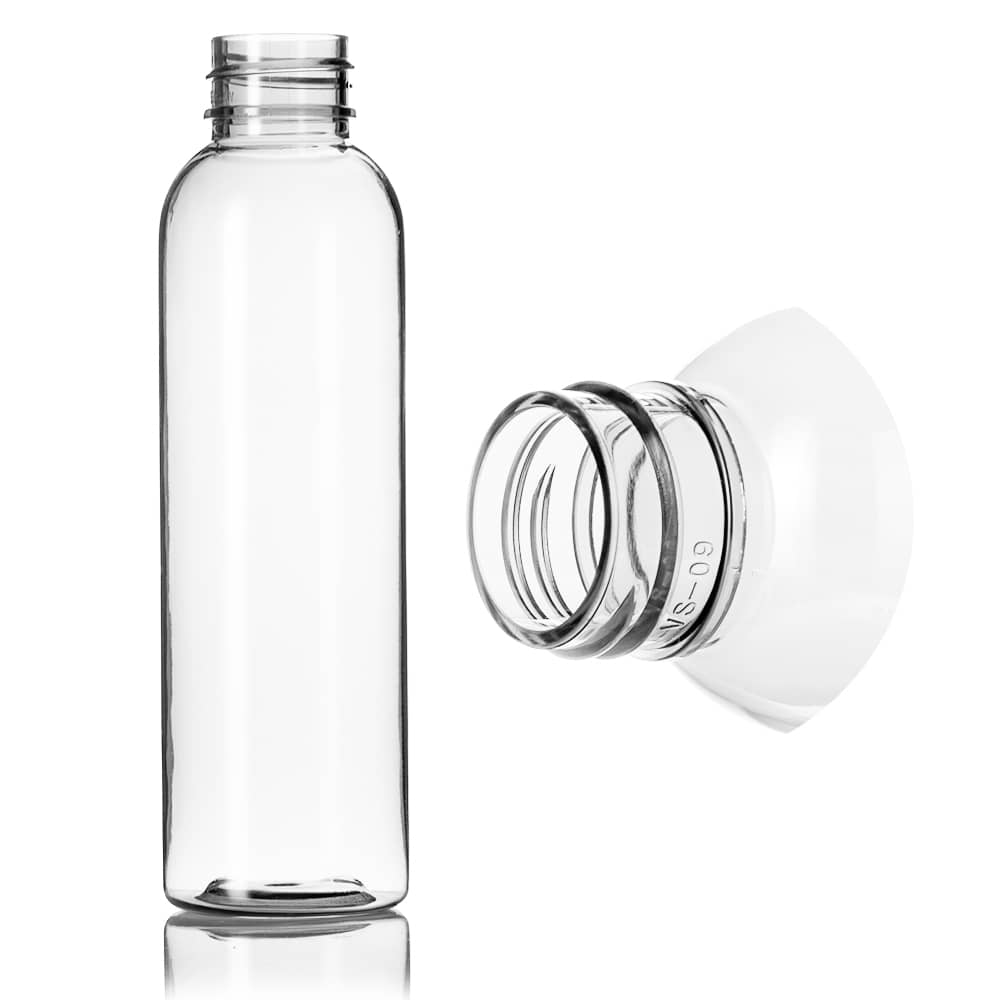 4 oz Clear PET Bullet Bottle with 24-410 neck finish - Product image