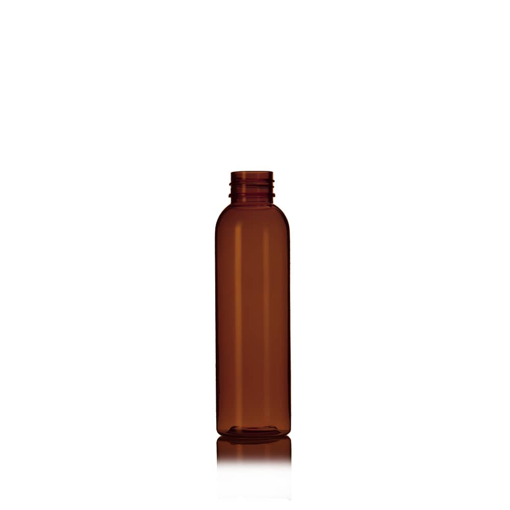4 oz Amber PET Bullet Bottle with 24-410 neck finish - Product image