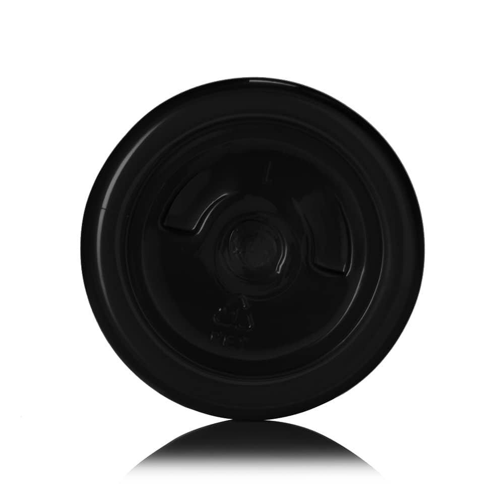 4 oz Black PET Modern Round Bottle with 24-410 neck finish - Product image