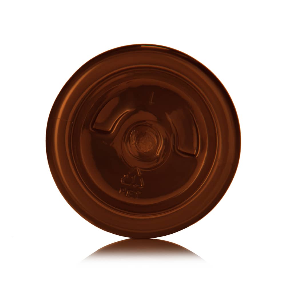 4 oz Amber PET Modern Round Bottle with 24-410 neck finish - Product image
