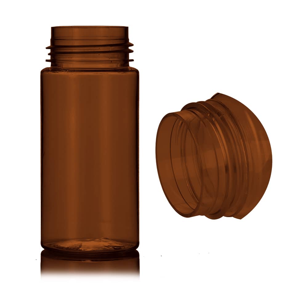 4 oz Amber PET Foam Bottle with 42-410 neck finish - Product image