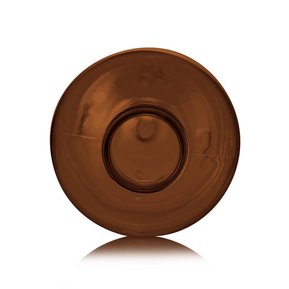 6 oz Amber PET Boston Round Bottle with 24-410 neck finish - Product image