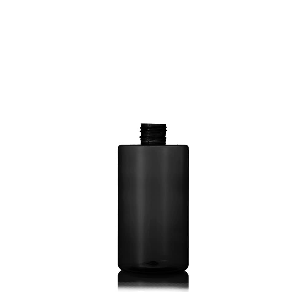 10 oz Black PET Cylinder Round Bottle with 24-410 neck finish - Product image