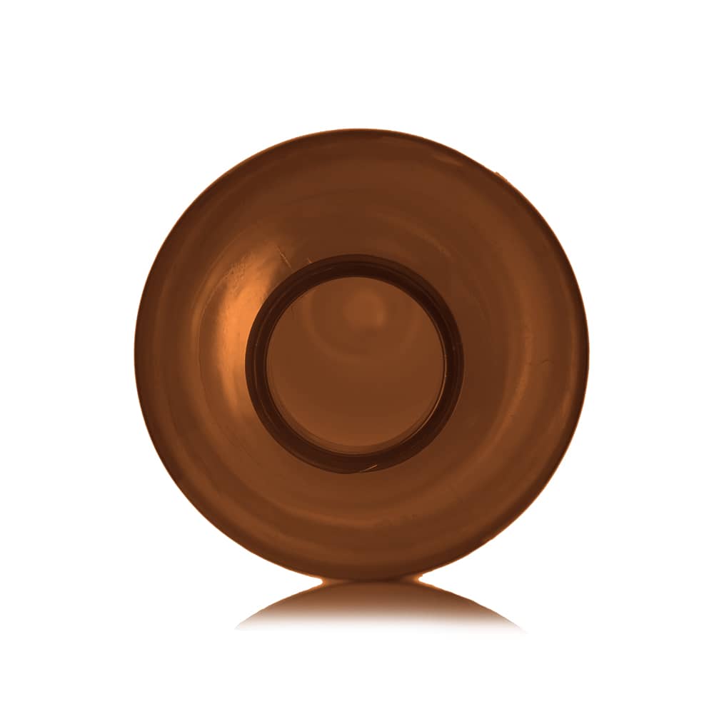 12 oz Amber PET Boston Round Bottle with 24-410 neck finish - Product image