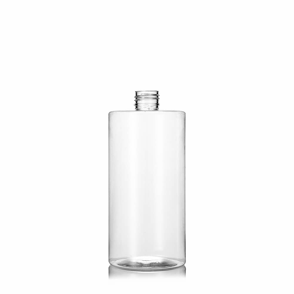 16 oz Clear PET Cylinder Round Bottle with 24-410 neck finish - Product image