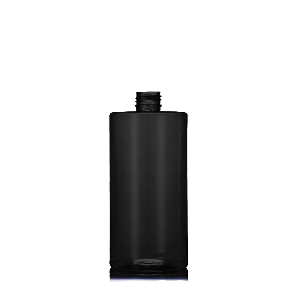 16 oz Black PET Cylinder Round Bottle with 24-410 neck finish - Product image