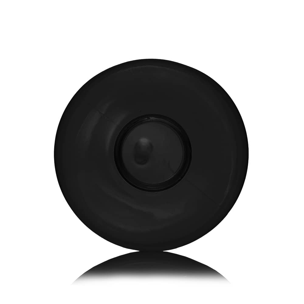16 oz Black PET Boston Round Bottle with 28-410 neck finish - Product image