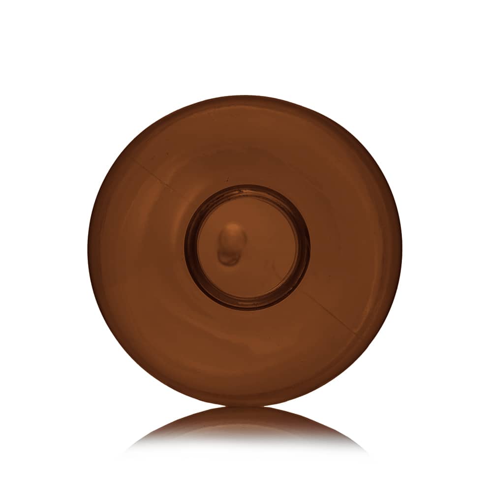 16 oz Amber PET Boston Round Bottle with 28-410 neck finish - Product image