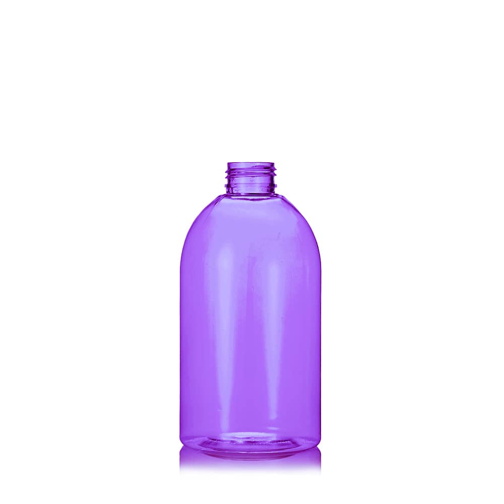 16 oz Purple PET Boston Round Bottle with 28-410 neck finish - Product image