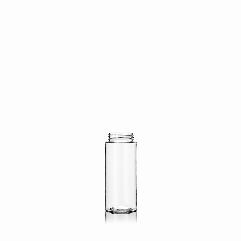1 oz Clear PET Cylinder Round Bottle with 20-410 neck finish - Product image