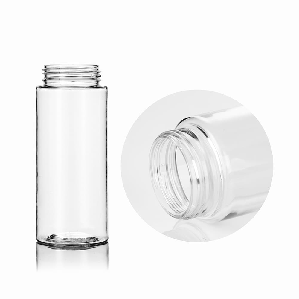 1 oz Clear PET Cylinder Round Bottle with 20-410 neck finish - Product image
