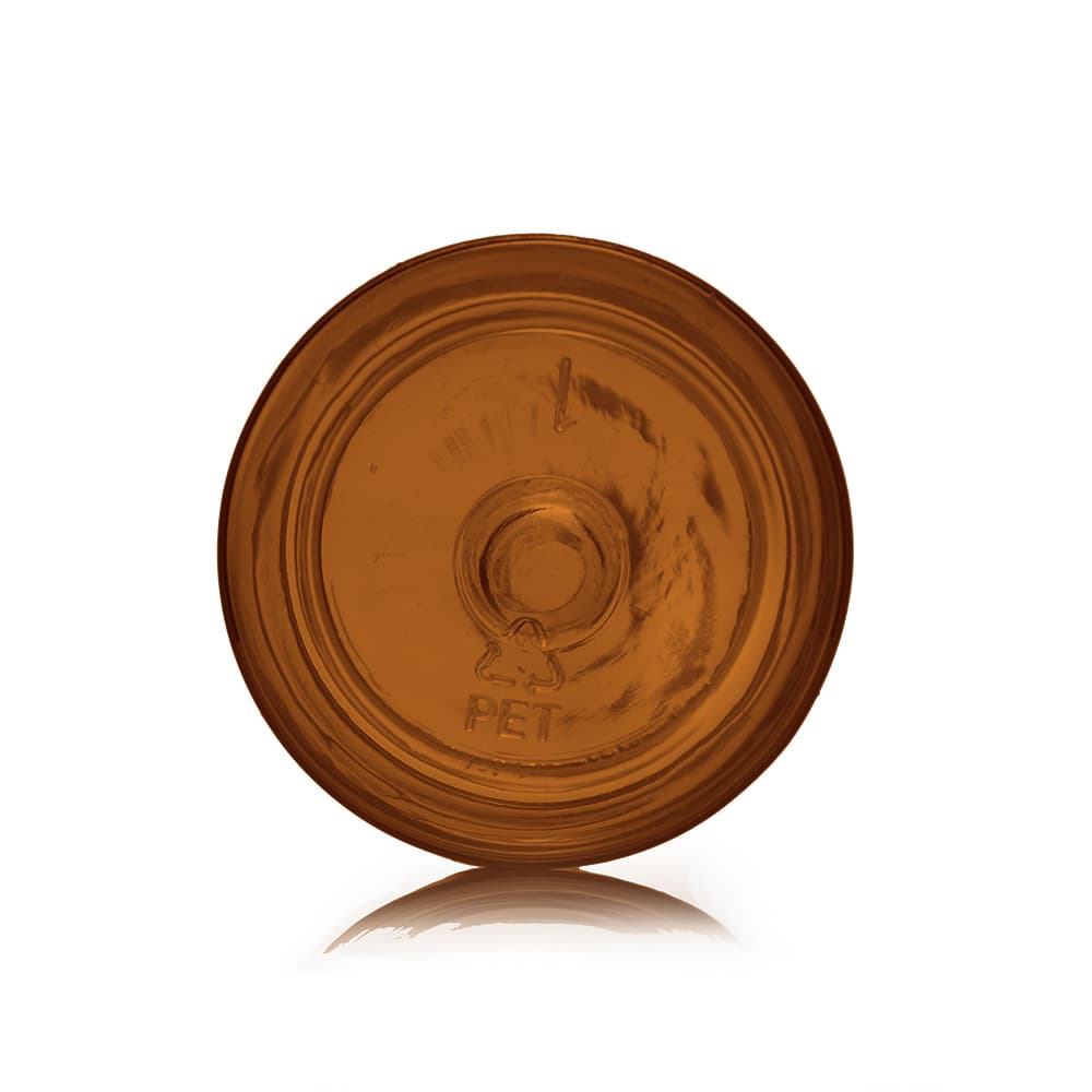 1 oz Amber PET Cylinder Round Bottle with 20-410 neck finish - Product image