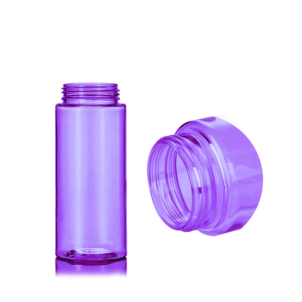 1 oz Purple PET Cylinder Round Bottle with 20-410 neck finish - Product image