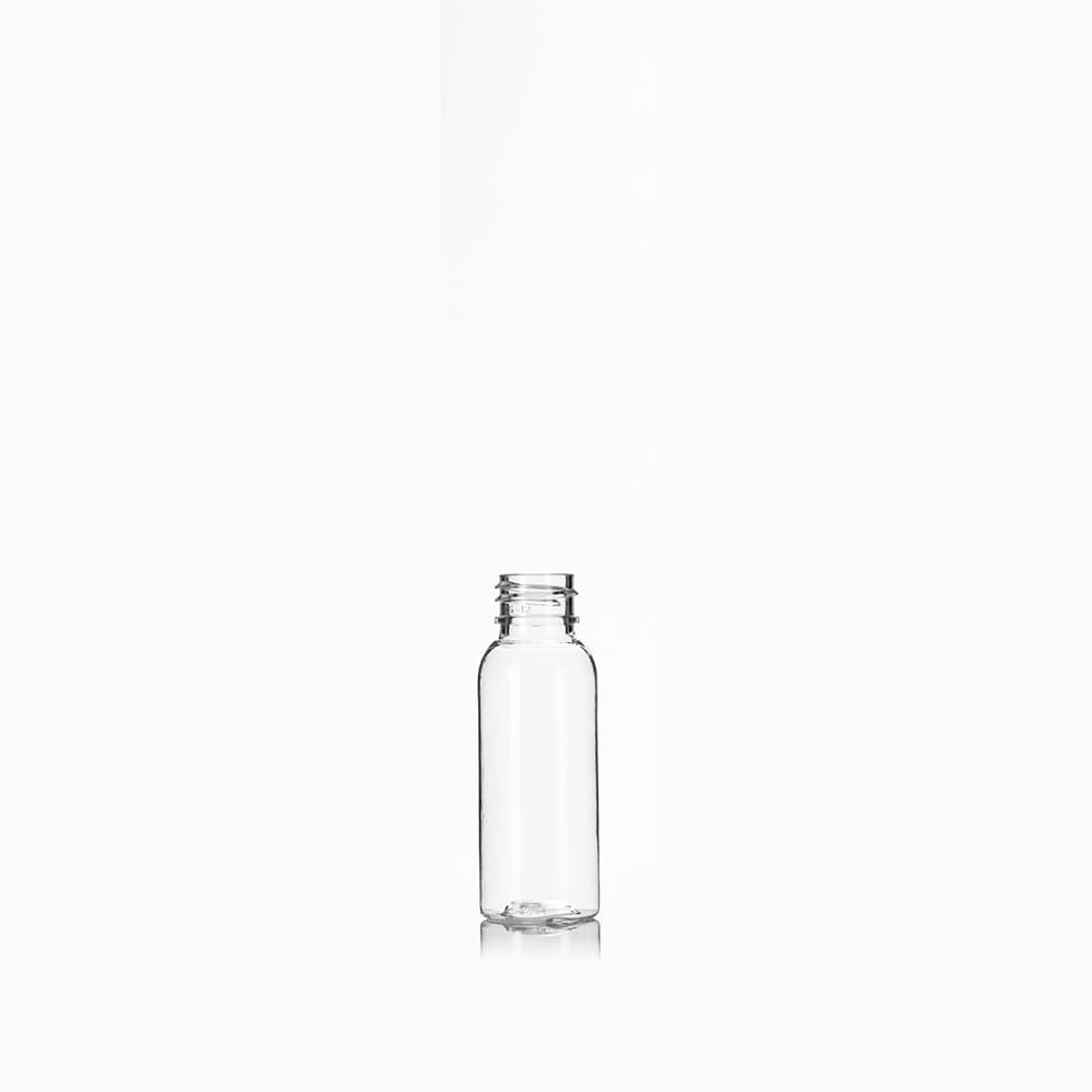 1 oz Clear PET Cosmo Bottle with 20-410 neck finish - Product image