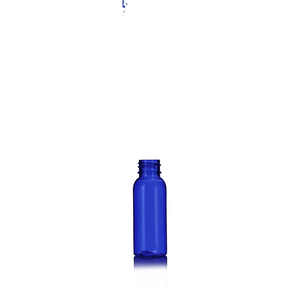 1 oz Blue PET Cosmo Bottle with 20-410 neck finish - Product image