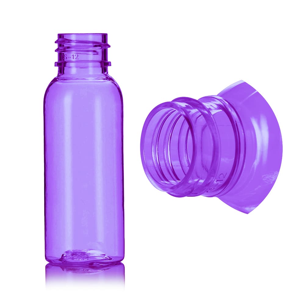 1 oz Purple PET Cosmo Bottle with 20-410 neck finish - Product image