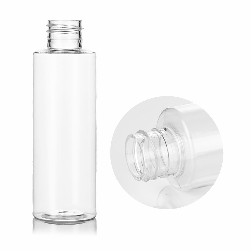 2 oz Clear PET Cylinder Round Bottle with 20-410 neck finish - Product image