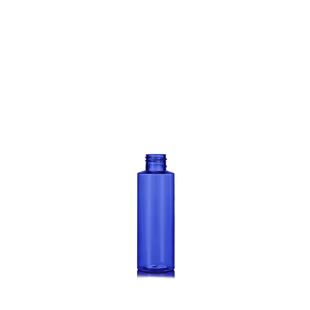 2 oz Blue PET Cylinder Round Bottle with 20-410 neck finish - Product image