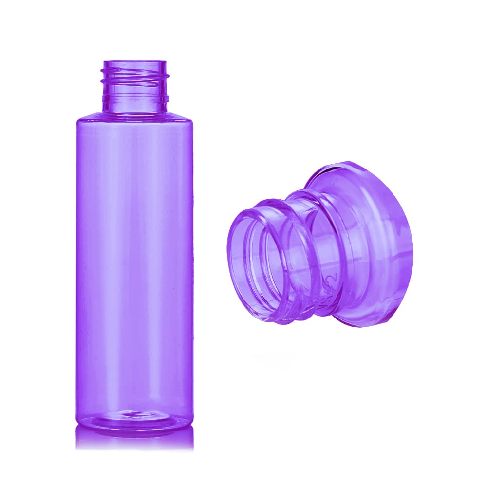2 oz Purple PET Cylinder Round Bottle with 20-410 neck finish - Product image
