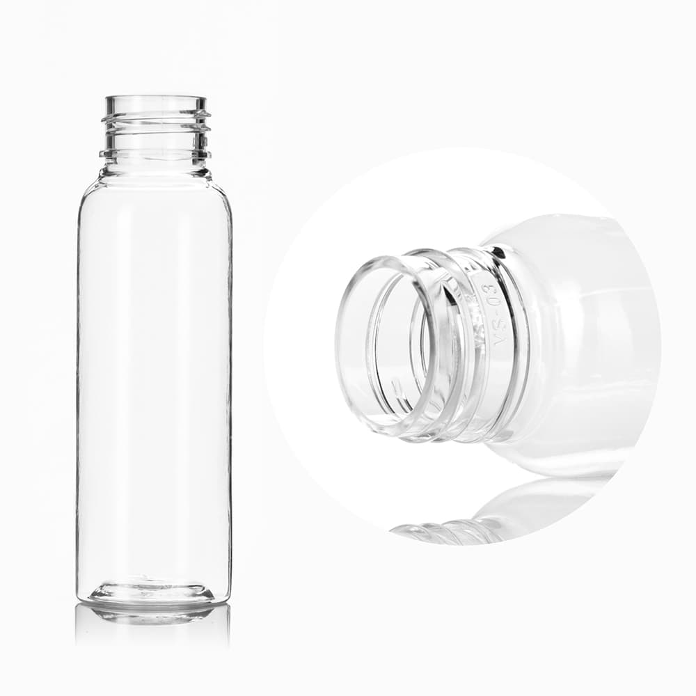 2 oz Clear PET Cosmo Bottle with 24-410 neck finish - Product image