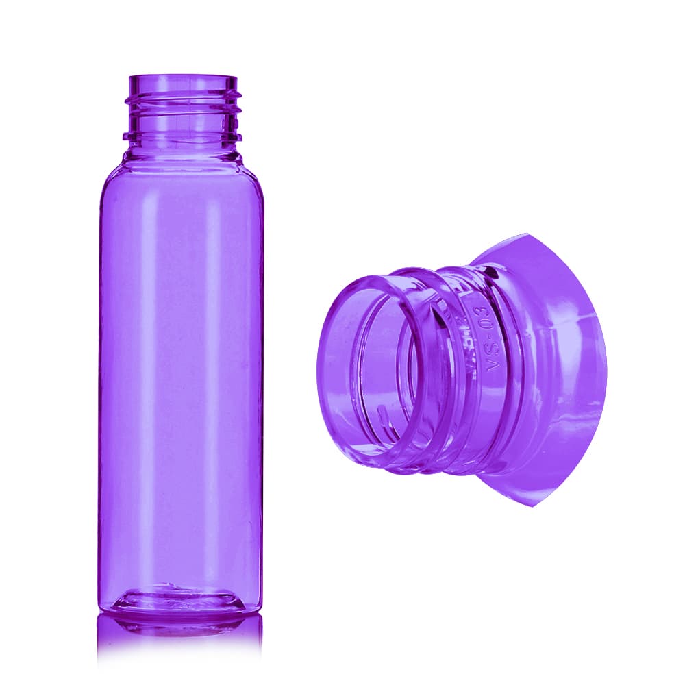 2 oz Purple PET Cosmo Bottle with 24-410 neck finish - Product image